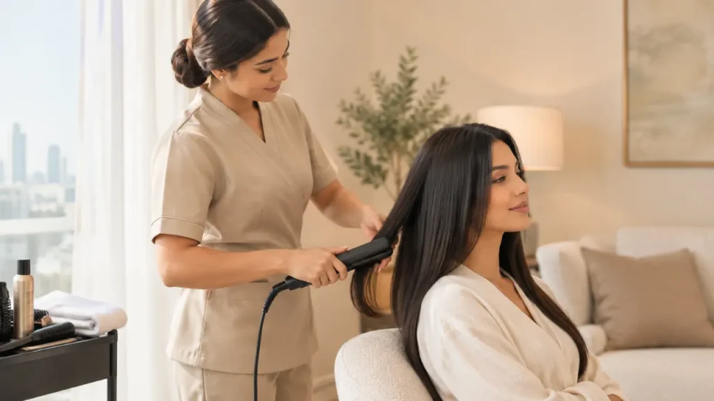 hair straightening at home