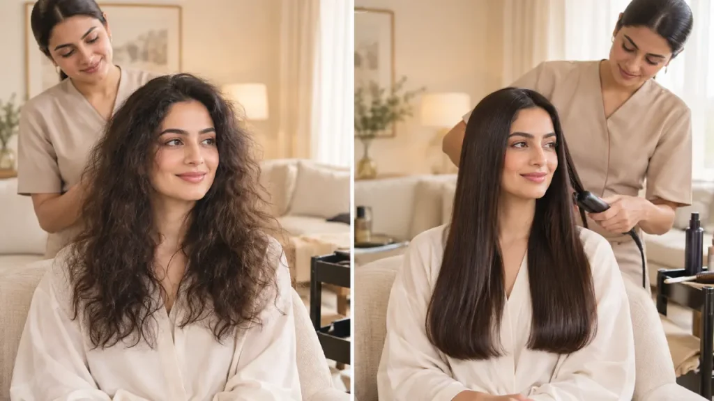 hair straightening at home in Abu Dhabi